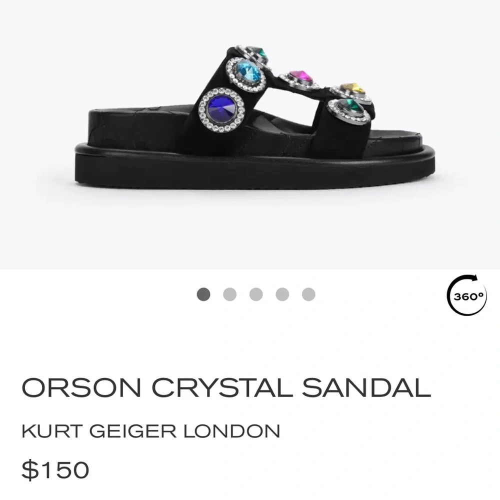 KURT GEIGER LONDON ORSON CRYSTAL SANDAL black  $150 size 36.5 US 6.5 gently used